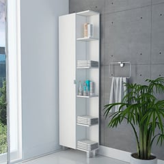 RTA DESIGN - Mueble para Baño Esquinero Bath 1 Puerta 178cm Alto x 51.2cm Ancho x 21.5 Fondo Blanco