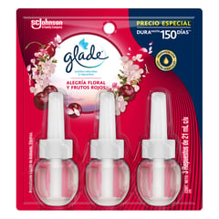 GLADE - Ambientador Aceites Repuesto x3 Frutos Rojos 63ml