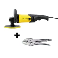 STANLEY - Combo Polichadora 7 Pulgadas 1300W + Alicate de Presión Curvo