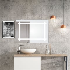 REFLEKTA - Espejo De Baño Con Marco Interno Sandblasting 90x60x3.4 Cm