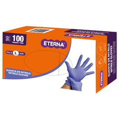 ETERNA - Guante Nitrilo Azul Talla L 100 Unidades