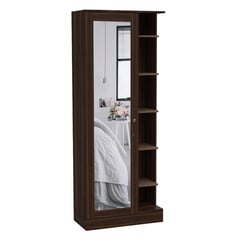 RTA DESIGN - Armario Woman con Espejo 1 Puerta 180.7x70x10 Nogal Miel