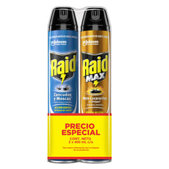 RAID - Insecticida Aerosol Voladores x400cc +Max x400cc