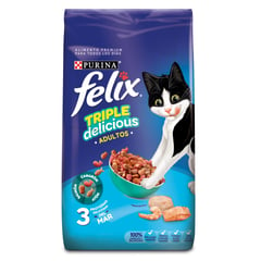 FELIX - Alimento Seco Para Gato Triple Delicious Mar 6 x 1.5 kg