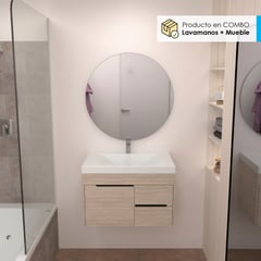 FIRPLAK - Mueble de Baño Tiziano 79x48 Color Tambo Con Lavamanos Siena