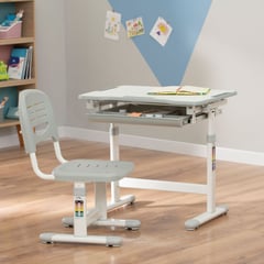 HC JUST HOME COLLECTION - Escritorio infantil + Silla Adjustable Gris