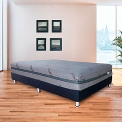 HAPPY SLEEP - Colchón Medio Firme Doble Practy Sleep + Protector 140x190 Gris