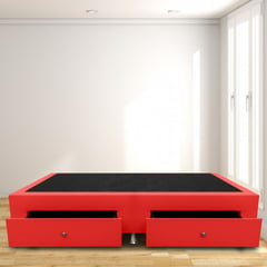 MAGIC CLASS - Base Cama con Cajones Doble 140x190 Ecocuero Rojo