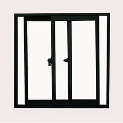 HOLZTEK - Ventana 1.0x1.0 Metros Aluminio Pintada Negra Vidrio 4mm