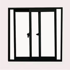 HOLZTEK - Ventana 1.2x1.2 Metros Aluminio Pintada Negra Vidrio 4mm