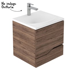 FIRPLAK - Mueble De Baño Valdez Elevado Sikuani + Lavamanos Rio 48x43 Cm Blanco