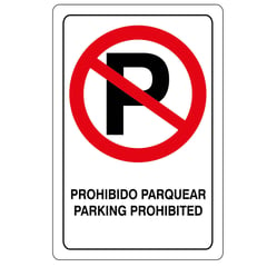 GENERICO - Señal Prohibido Parquear 32.5X22.5Cm Vinilo Adh