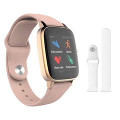 MULTITECH - Reloj Smartwatch 1900 con Doble Pulso Rosado y Blanco