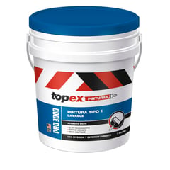 TOPEX - Pintura para Interior y Exterior Lavable Blanco 1 Galón