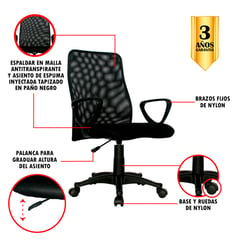 GENERICO - Silla Ipiales 1.02X59X48 Negro