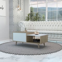 JUST HOME COLLECTION - Mesa de Centro Bora Rovere+Blanco 43x100x50cm