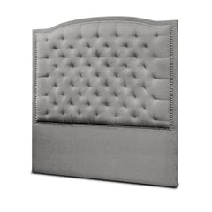 MUEBLES ONLINE - Cabecero Lawrence Capitoneado para Cama Queen 160x160x10 Gris