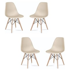 EKONOMODO COLOMBIA - Set X4 Silla Eames 53X83.5X46.5 Khaki