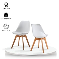 EKONOMODO COLOMBIA - Set X2 Silla Milano 45X39X85 Blanco