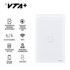 VTA PLUS - Interruptor Sencillo Inteligente Connect Iot Blnco