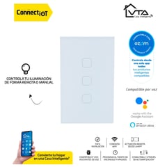 VTA PLUS - Interruptor Triple Inteligente Connect Iot Blanco