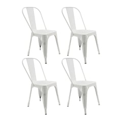 OR DESIGN - Set x4 Sillas Tolix 86x36x35.5 Blancas