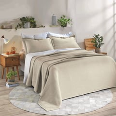 TEXDECOR - Colcha Londres Beige 240X250Cm + 2Fundas Queen