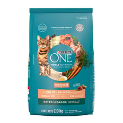 ONE - Alimento Seco Para Gato Esterilizado Pollo Y Salmón 2 kg