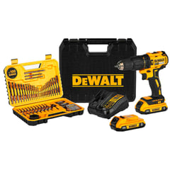 DEWALT - Kit Taladro Percutor 1/2-pulg 20V Brushless + Set de Accesorios 100 Piezas