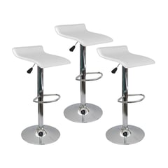 OR DESIGN - Set X3 Silla Tapizada Lisa Tipo Bar Blanco