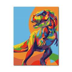 PINTALA CUADROS - Kit de Pintura: Cuadro para Pintar por Números 40x40 Dinosaurio