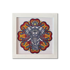 PINTALA CUADROS - Kit Arte: Cuadro para Hacer con Piedritas 30x30cm Elefante Flor Mándala