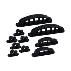 FIXSER - Kit Organizadores Adhesivos Para Cables X10 Negro