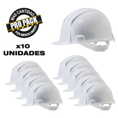 RDL - Pack Casco Eco Blanco Cremallera X 10 Unidades Redline