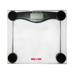 DISCOVER - Báscula electrónica baño, base en vidrio 180 kg