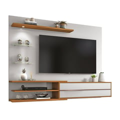 MULTIMUEBLES - Panel Para TV 60 Pulgadas Blanco Nogal 150X180X36