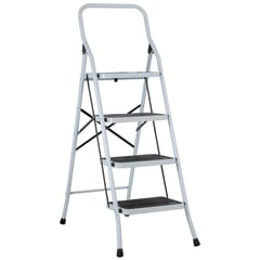 PRETUL - Escalera Tubular Plegable De 4 Peldaños Antideslizantes