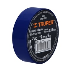 TRUPER - Cinta De Aislar Profesional De Pvc Azul De 9 M X 19 Mm