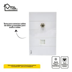 VTA PLUS - Toma Tv Coaxial + Datos Rj45 Switch Iot Blanco