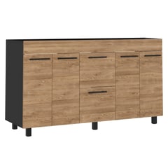 JUST HOME COLLECTION - Mueble Inferior Cocina Luna 1.50 Metros Wengue + Miel 86X150X50 Cm Resistente a la humedad