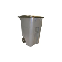 RUBBERMAID - Contenedor Con Ruedas 189L Gris Con Tapa Negro