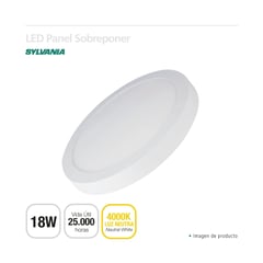 SYLVANIA - Panel Led Sobreponer Redondo 18w Luz Neutra 1260 Lumenes