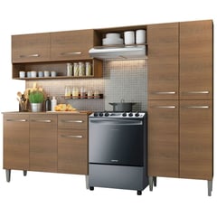 MADESA - Cocina Integral Emilly 2.30m Marron Sin Meson