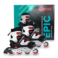 QMAX - Patines Ajustables de Iniciacion Talla S ( de 30 A 33) Epic Rojo