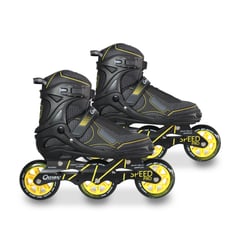 QMAX - Patines En Linea Semi Profesionales Talla L (De 39 A 42) Speed Pro Amarillo