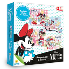 RONDA - Rompecabezas 4 X 9 Pzas Minnie Mouse