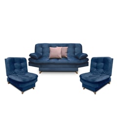 MUEBLES ONLINE - Sala Clic Clac Fendik Tela Azul