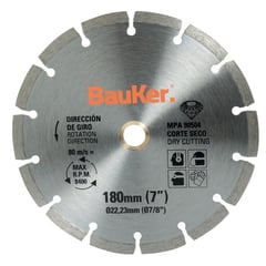 BAUKER - Disco diamantado segmentado 7 pulgadas 21WR18D