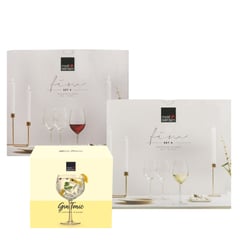 ROYAL LEERDAM - Set Cocktail x16 Copas (6 Copas Vino Tino 540ml. 6 Copas Vino Blanco 410ml. 4 Copas Gin Tonic 650ml)