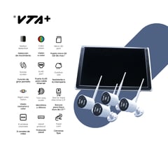 VTA PLUS - Dvr Inalambrico Con 4 Camaras Incluye Pantalla 10"